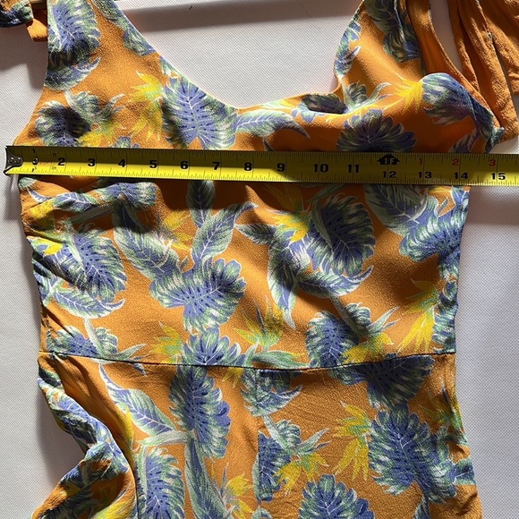 For Love & Lemons Orange Birds of Paradise Tie Shoulder Romper in size S - Picture 10 of 11